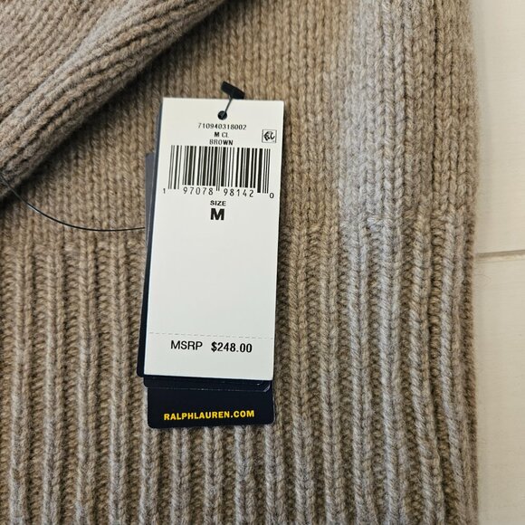 Polo Ralph Lauren Oak-Brown Heather Wool Cashmere Turtleneck Sweater - Picture 6 of 10
